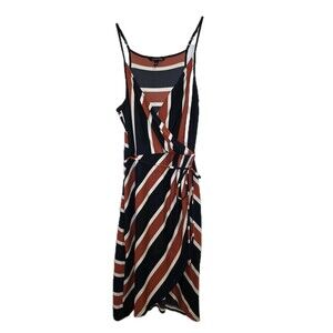 41 Hawthorn Knit Orange,White, Navy, Faux Wrap Dress (stich fix) Size L ($109)